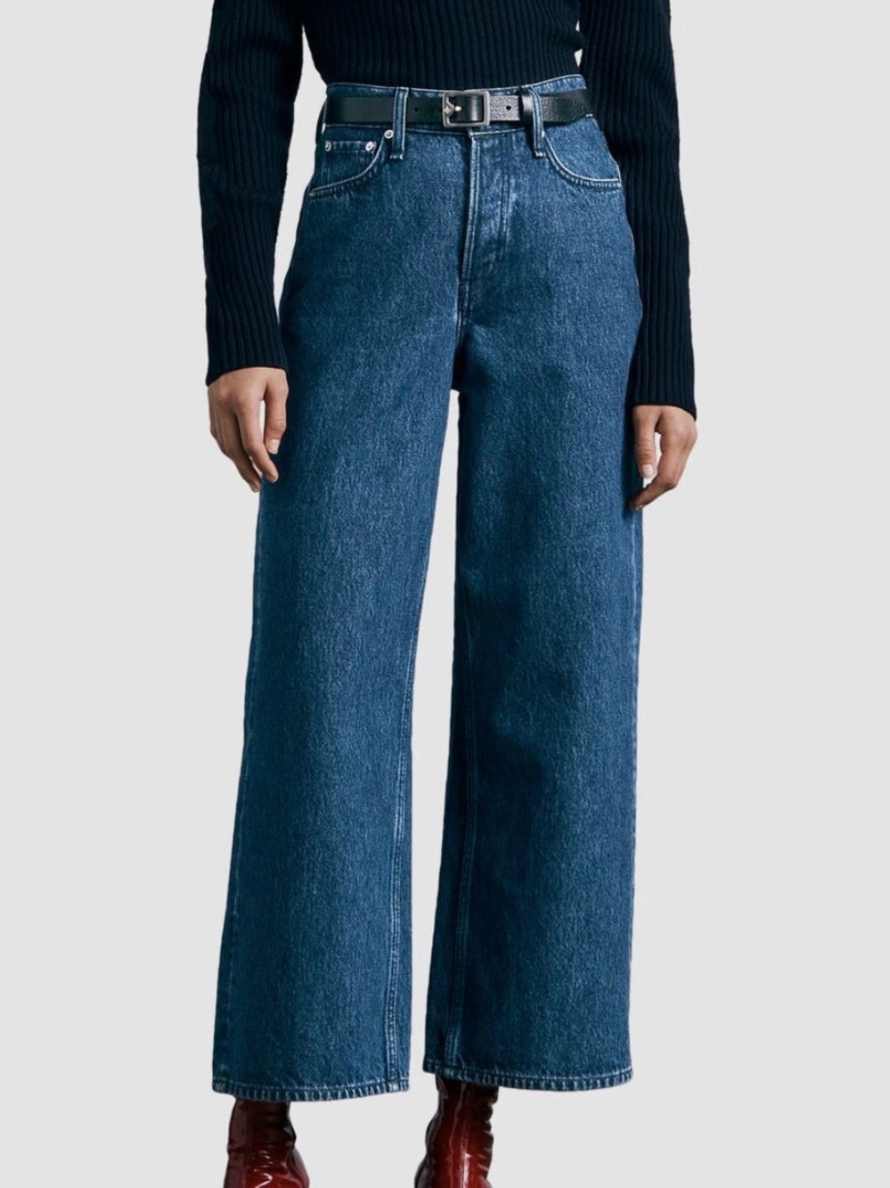 Rag & Bone Andi High Waist Wide Leg Ankle Jeans in Gates, size 24